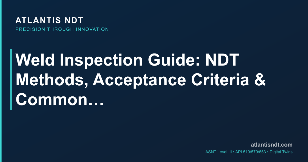 Weld Inspection Methods 2026 — RT, UT, PAUT, MT, PT and VT Compared by ...